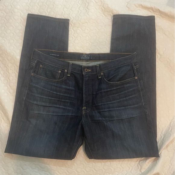 Lucky Brand 121 Heritage Slim Men's Dark Wash Blue Jeans 38W 32L 38x32 - Picture 2 of 15